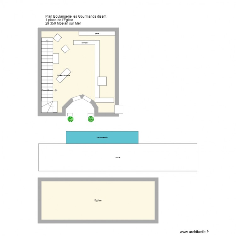 Boulangerie . Plan de 0 pièce et 0 m2