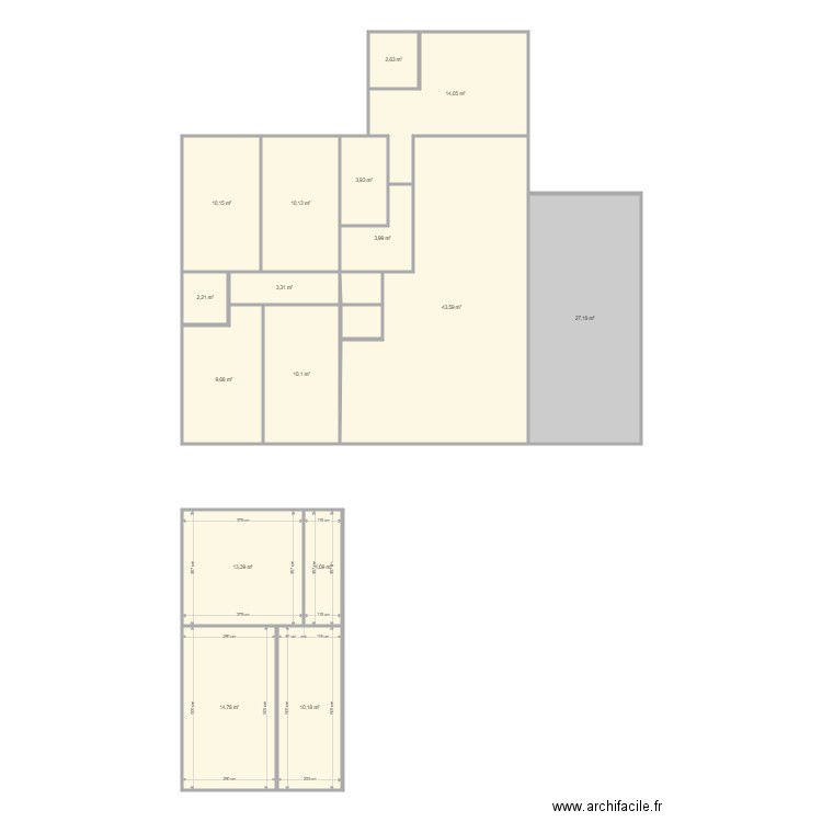 dolle dpe 1453. Plan de 18 pièces et 186 m2