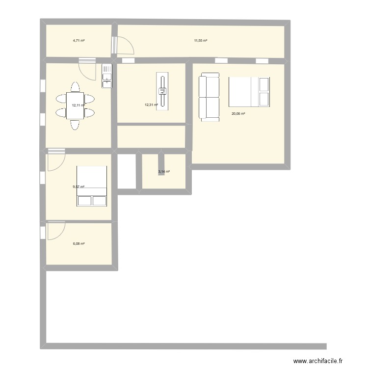 TALLARD. Plan de 8 pièces et 80 m2