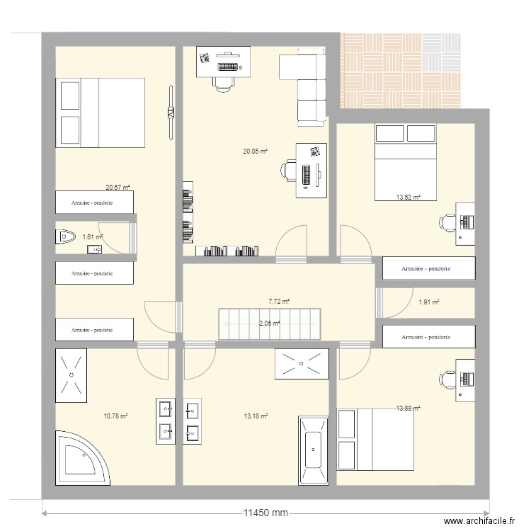 Garage lateral 11x12. Plan de 0 pièce et 0 m2