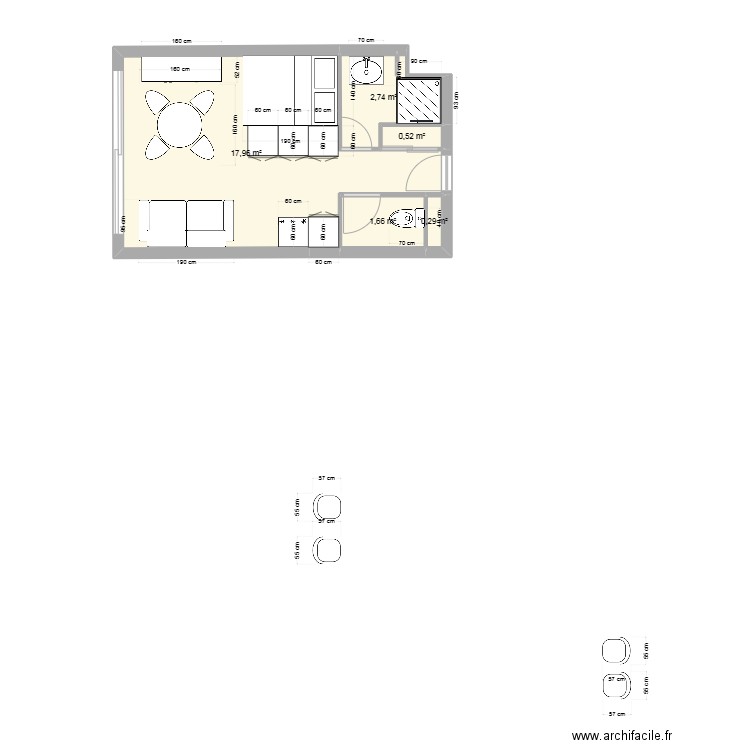 Studio Perros version 2. Plan de 0 pièce et 0 m2