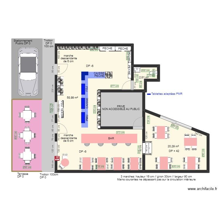 LE MORANNAIS AVANT TRAVAUX. Plan de 6 pièces et 120 m2