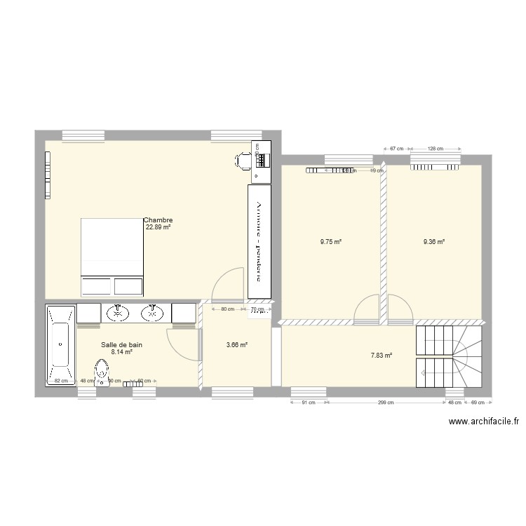 La beguinais etage TRAVAUX V3. Plan de 0 pièce et 0 m2