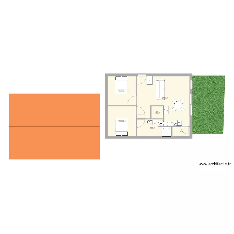 appart 2 chambre. Plan de appart 2 chambre. Plan de