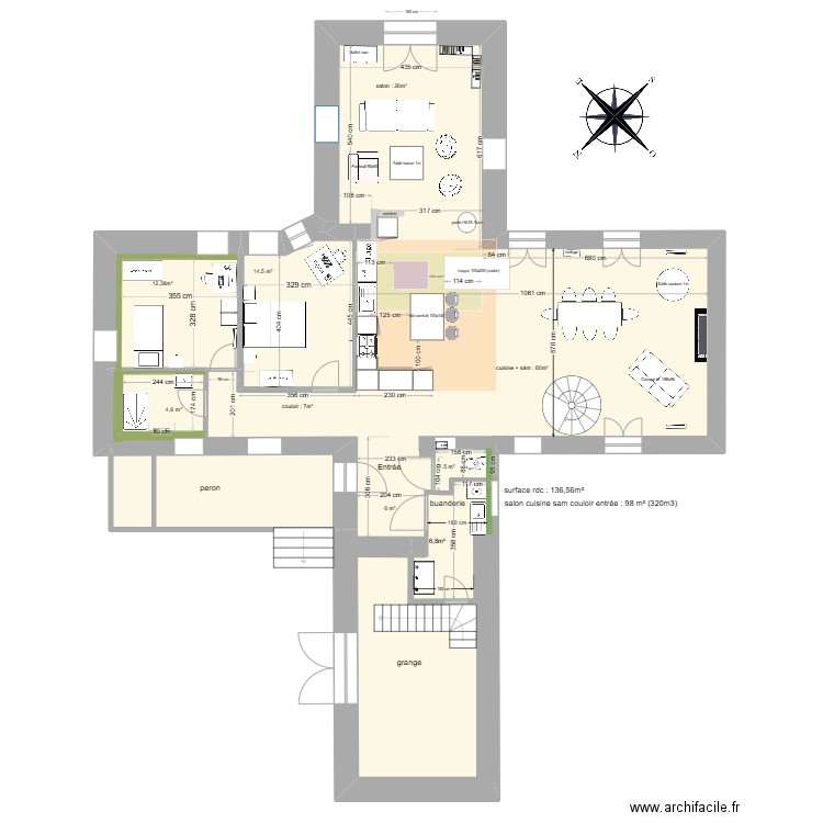 branceilles 15. Plan de 4 pièces et 181 m2