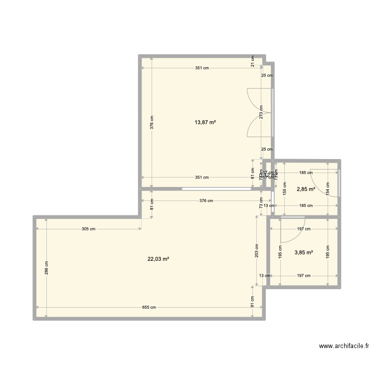 ST JACQUES . Plan de 5 pièces et 43 m2