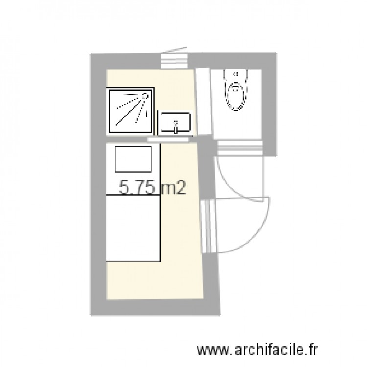 chambre 1er étage avec coin douche. Plan de 0 pièce et 0 m2