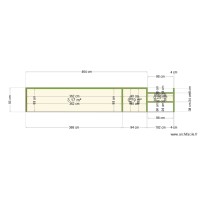 Plan, de coupe aire de stationnement et terrasse