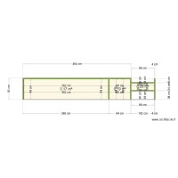 Plan, de coupe aire de stationnement et terrasse