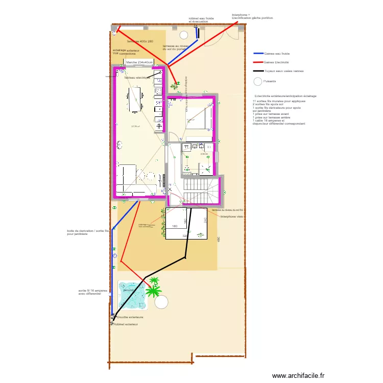 LEROUX Plans &eacute;lectricit&eacute; RDC 18.04.2023. Plan de 