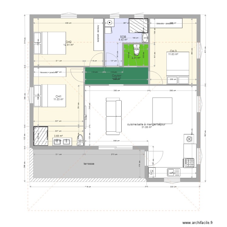 plan maison F4 cambium. Plan de 0 pièce et 0 m2