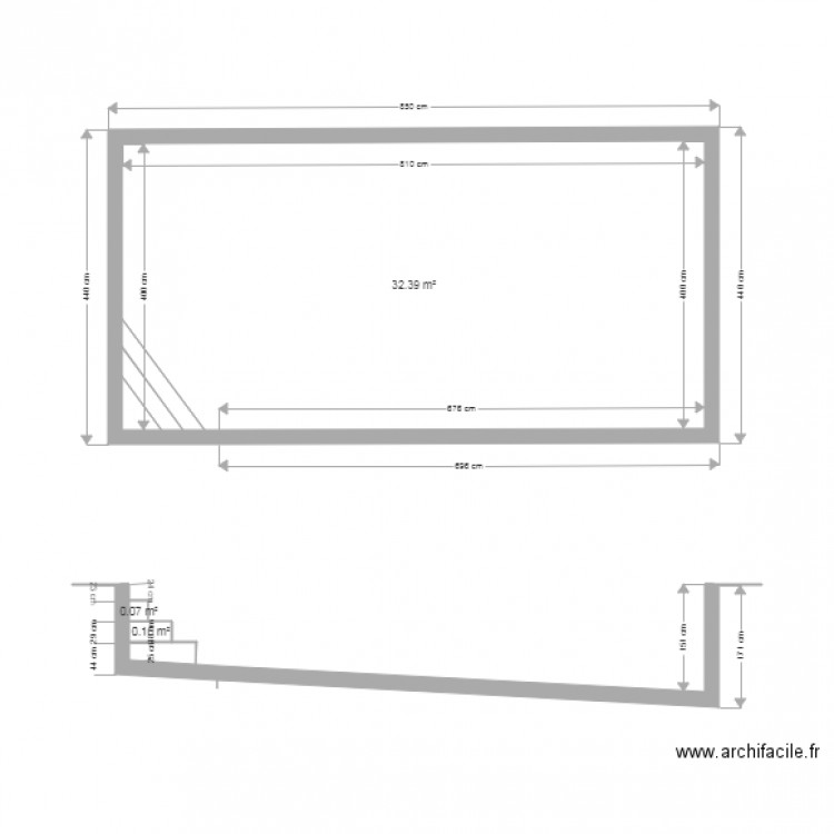 plan en coupe piscine. Plan de 0 pièce et 0 m2