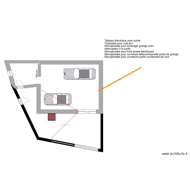 Distribution gaines électriques sous dalle. Plan de 0 pièce et 0 m2