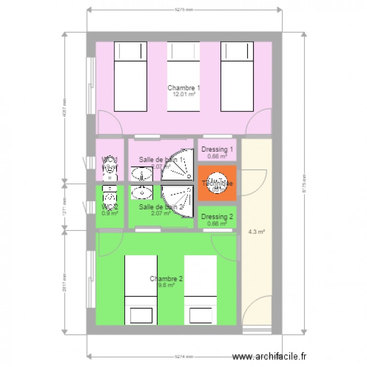 gite v2 grande chambre. Plan de 0 pièce et 0 m2