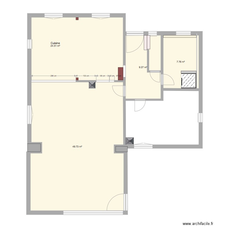 2019 01 28 plan rdc avec telemetre. Plan de 0 pièce et 0 m2