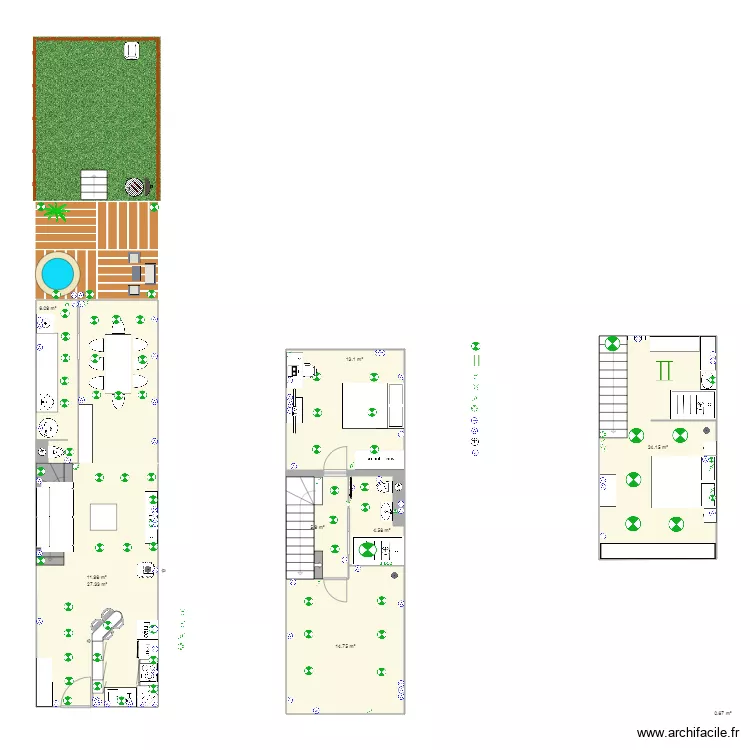 1er et 2&egrave;me &eacute;tage. Plan de 
