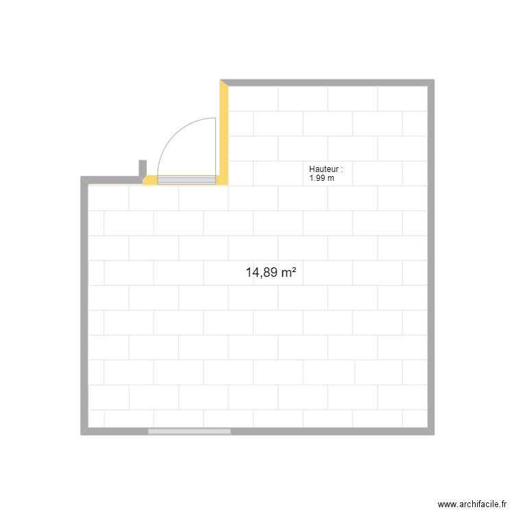 Bureau sous-sol. Plan de 1 pièce et 15 m2