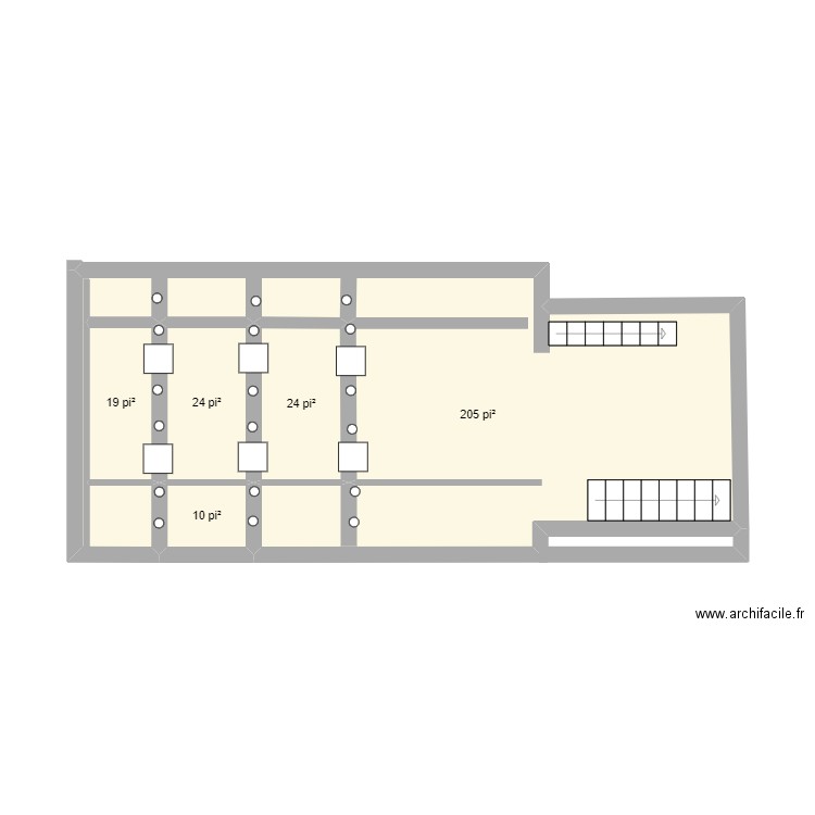 Job St Laurent. Plan de 5 pièces et 26 m2