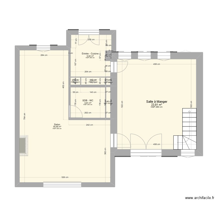 Olivet existant final. Plan de 17 pièces et 152 m2