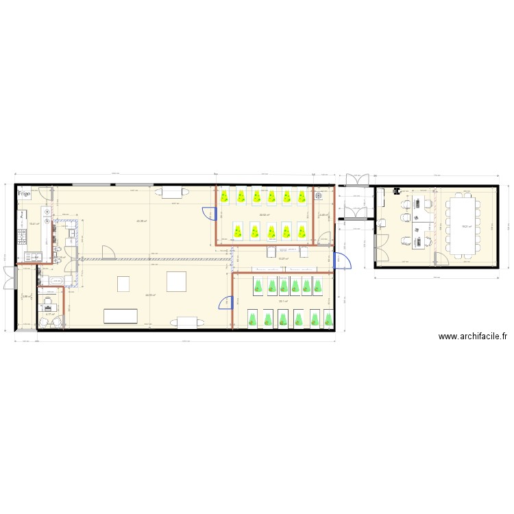 creche 19 avec 22 enfants bureau intérieur et passage. Plan de 0 pièce et 0 m2