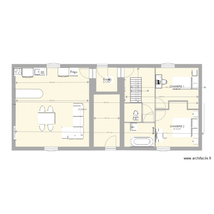 Dol T3 rez de chaussée. Plan de 0 pièce et 0 m2