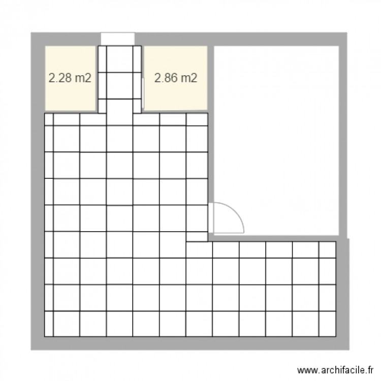Calepinage Carrelage - Plan 3 pièces 41 m2 dessiné par ggouttegatte