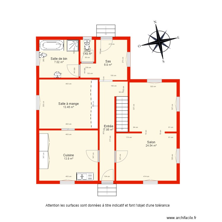 BI 3252 rdc côté. Plan de 0 pièce et 0 m2