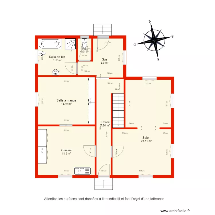 BI 3252 rdc c&ocirc;t&eacute;. Plan de 