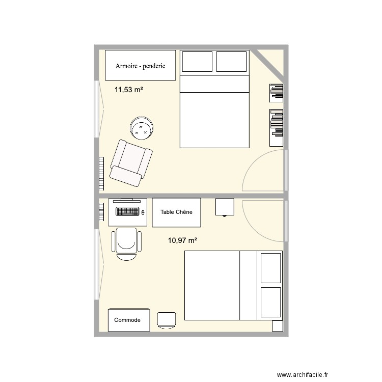 Chambre 2 light . Plan de 0 pièce et 0 m2