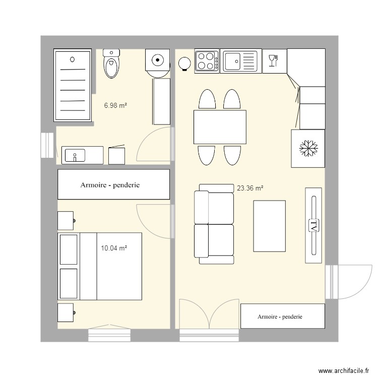 carré. Plan de 0 pièce et 0 m2