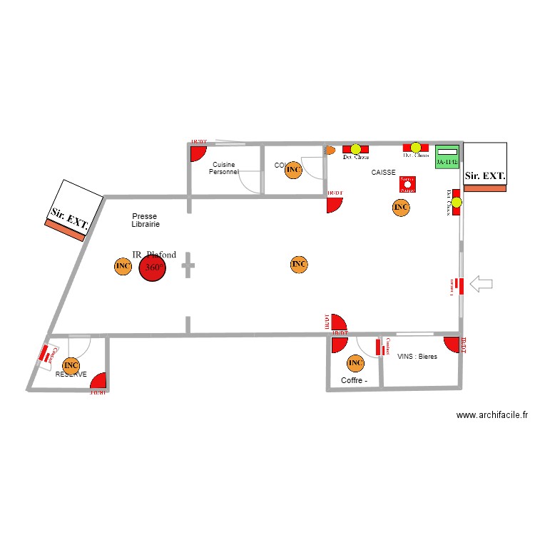 TOT OU TARD Hamois ALARME. Plan de 3 pièces et 17 m2