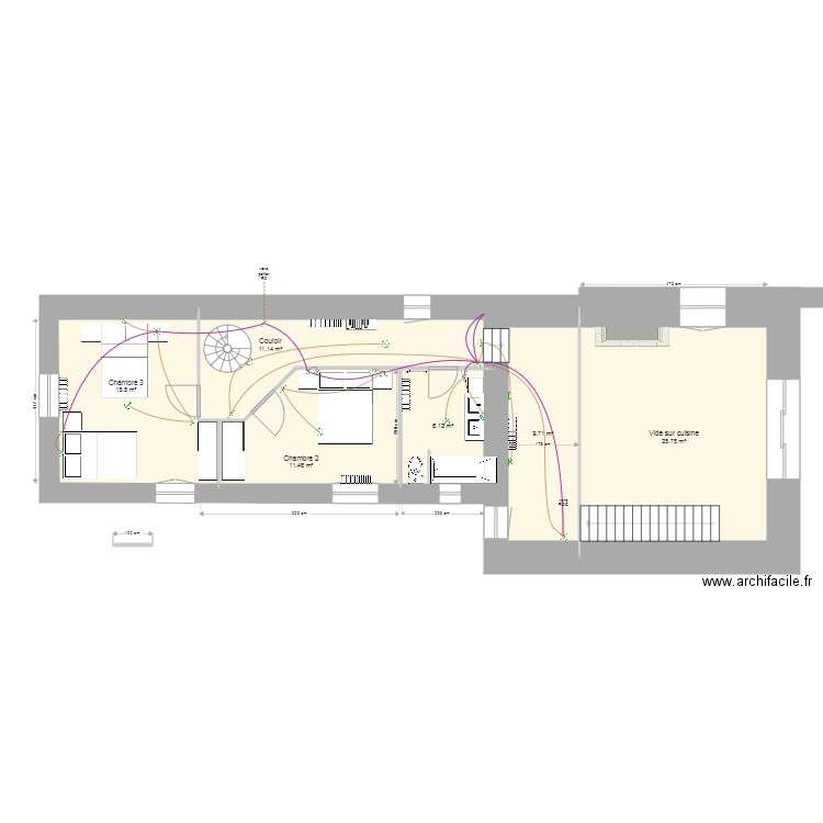 Bourg 19 SANS R1B R2 cuisine provisoire#3. Plan de 31 pièces et 341 m2