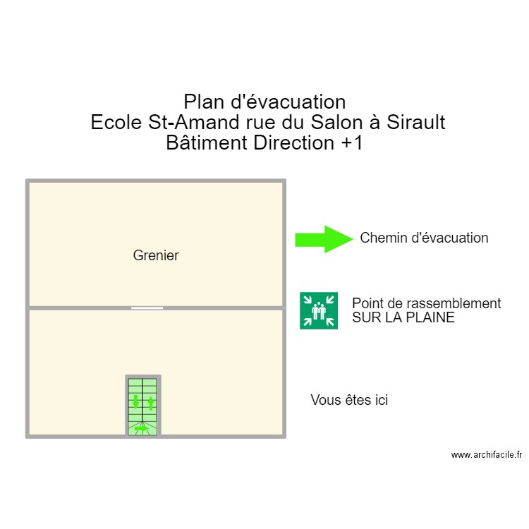 St Amand Direction grenier. Plan de 3 pièces et 83 m2