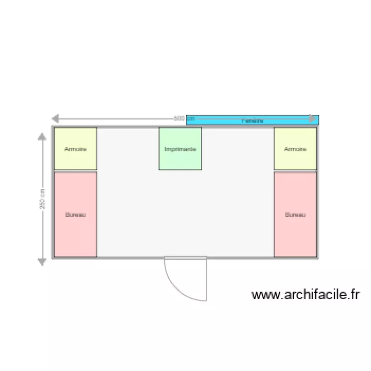 Bureau modulaire ACTIF. Plan de 