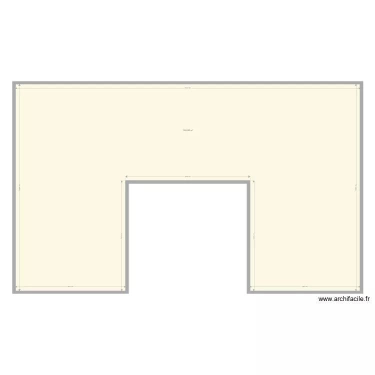 Surface brute en U. Plan de 