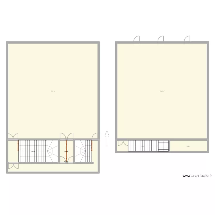 Plan Cantine. Plan de 7  et 408 m²