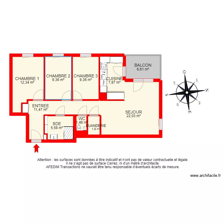 BI6554 - Appartement. Plan de BI6554 - Appartement. Plan de