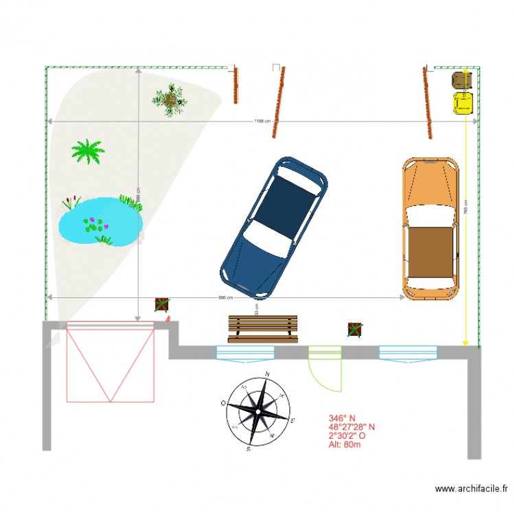 Portail avec battant. Plan de 0 pièce et 0 m2