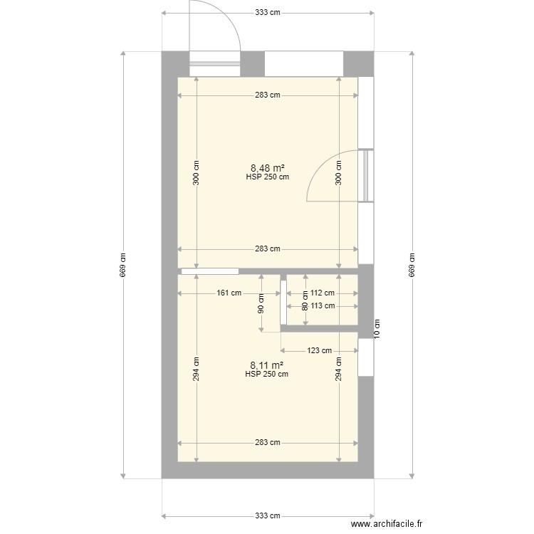 maison a Onoz rez annex. Plan de 2 pièces et 17 m2