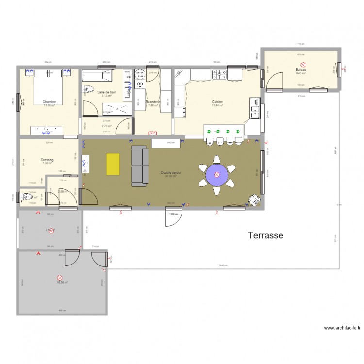 Maison JO 3. Plan de 13 pièces et 199 m2