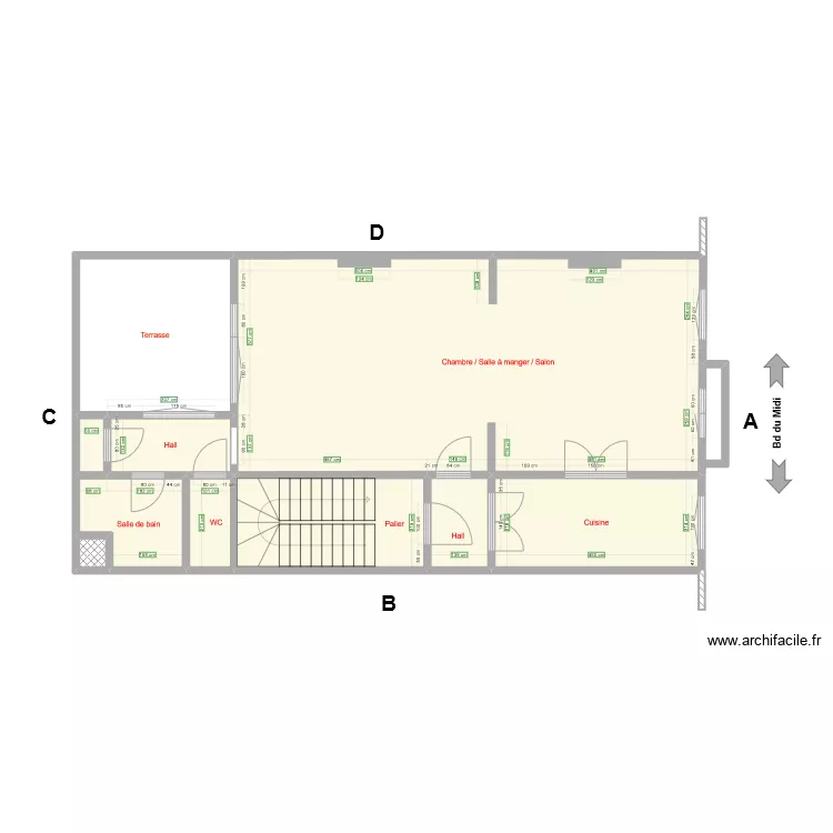 Midi 52 (meures appartement). Plan de 