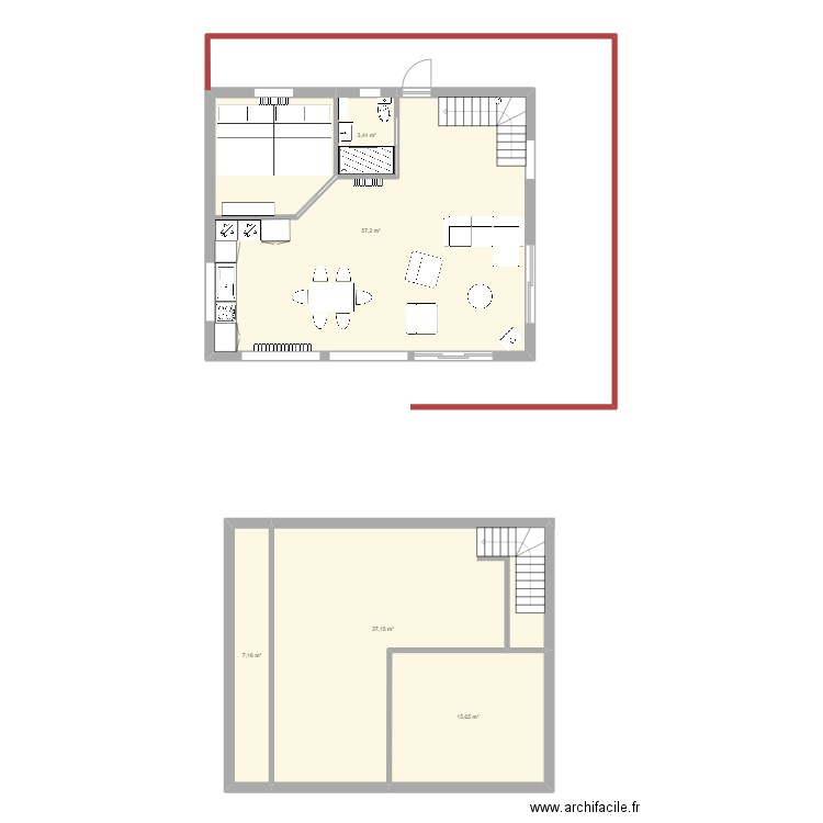 Miq3. Plan de 5 pièces et 121 m2