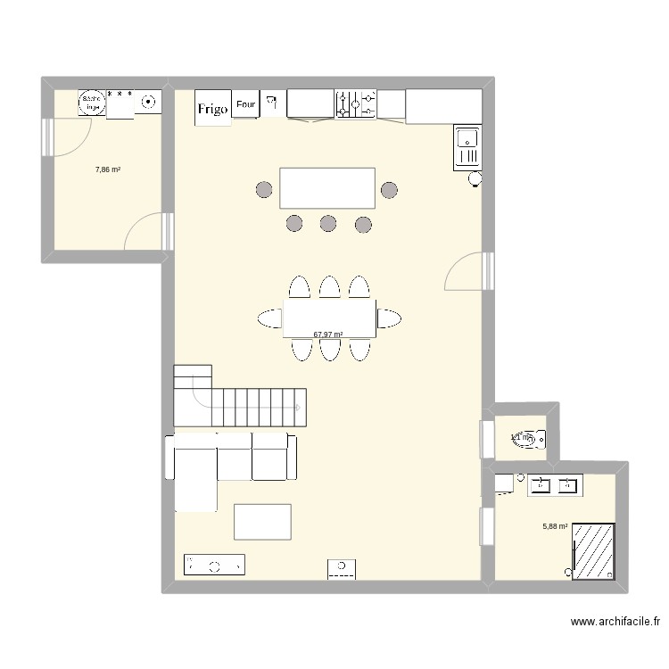 Botmel. Plan de 4 pièces et 83 m2