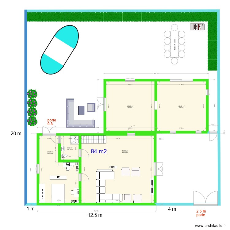 poulailler1 mesures maison rdc. Plan de 0 pièce et 0 m2