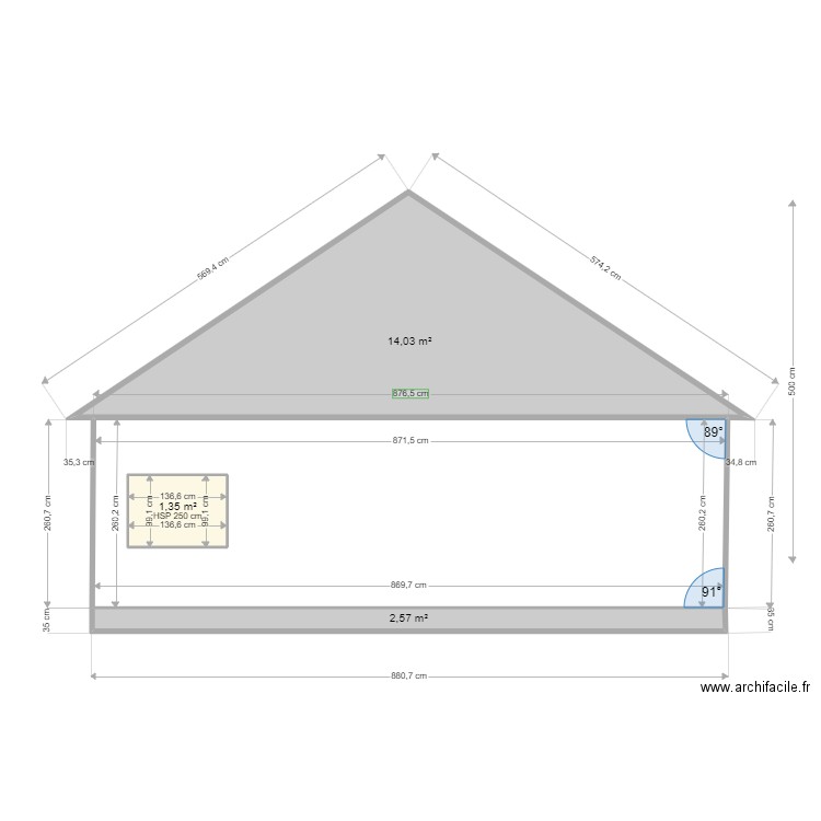 Plan facade Sud. Plan de 0 pièce et 0 m2