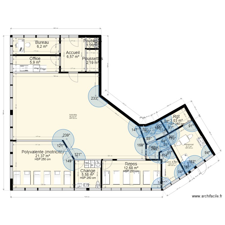 Vanves Projet V PoS ArL 060722 post PMI av BUREAU 2. Plan de 14 pièces et 149 m2