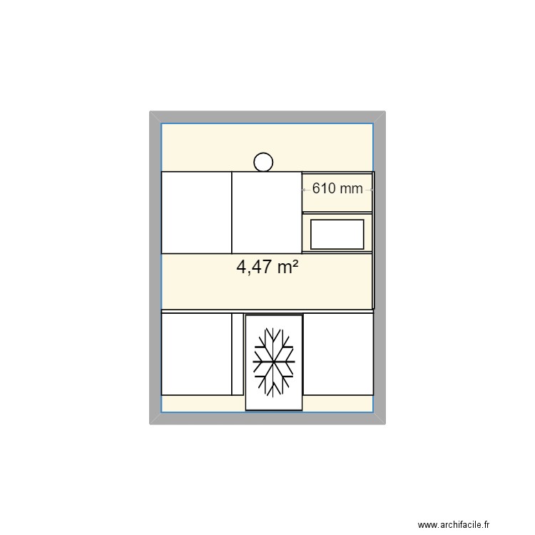 cuisine serre che. Plan de 1 pièce et 4 m2