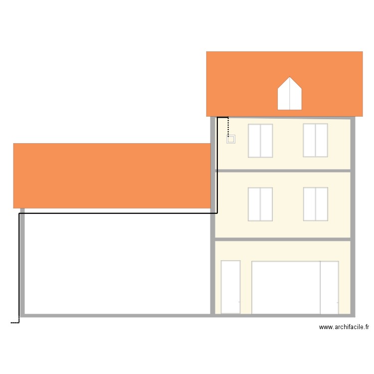 COURBET Façade NORD ACTUELLE. Plan de 0 pièce et 0 m2