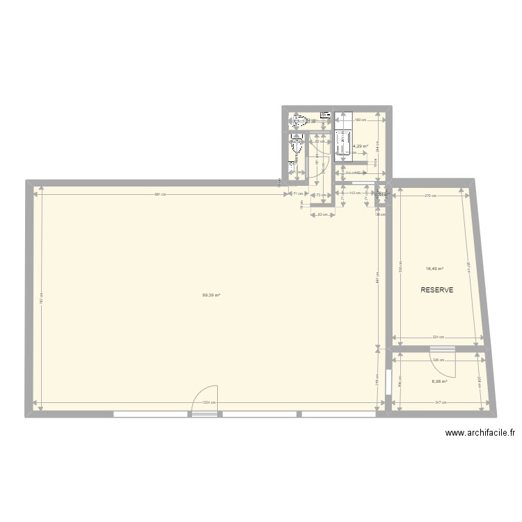 RDC POSTE 13. Plan de 6 pièces et 128 m2