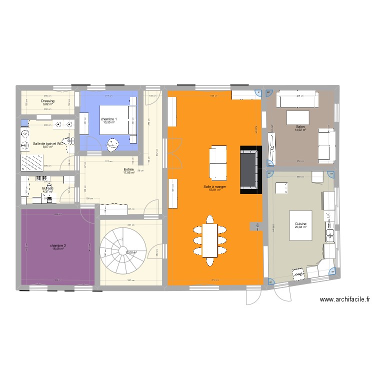 maison initiale . Plan de 0 pièce et 0 m2